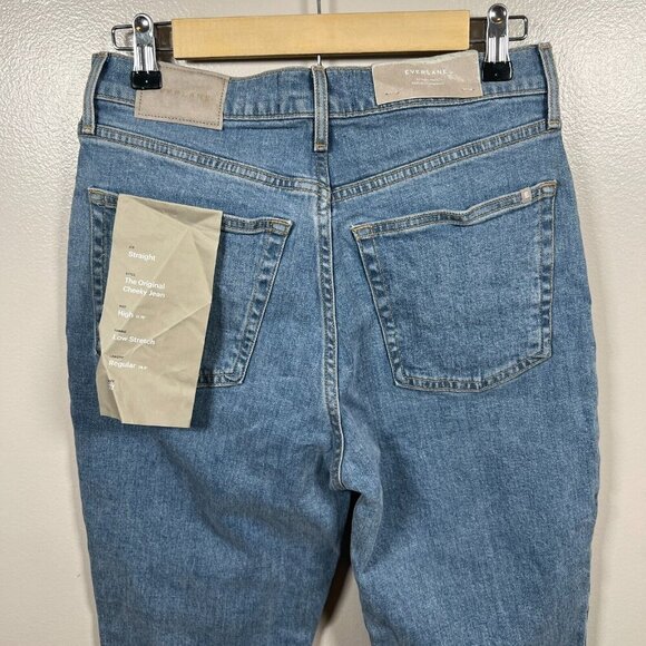 Everlane Original Cheeky Jeans Size 27 Straight Leg High Rise Light Wash Blue - Picture 9 of 10